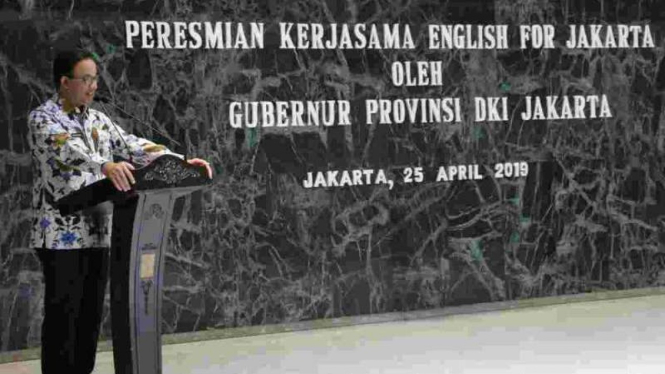 Gubernur DKI Jakarta Anies Baswedan di Balai Kota, Jakarta.