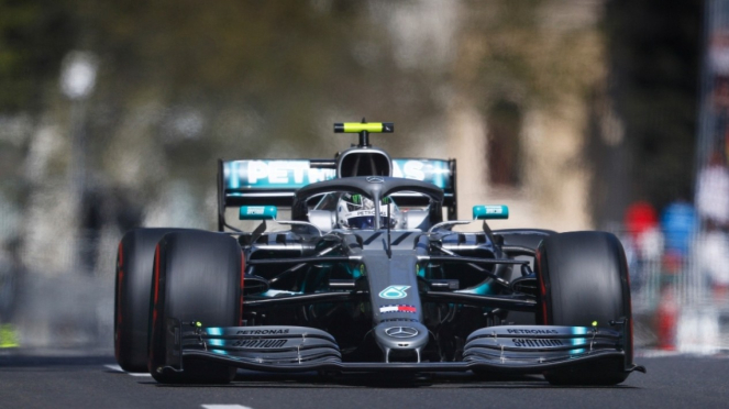 Pembalap Mercedes AMG Petronas, Valtteri Bottas. 