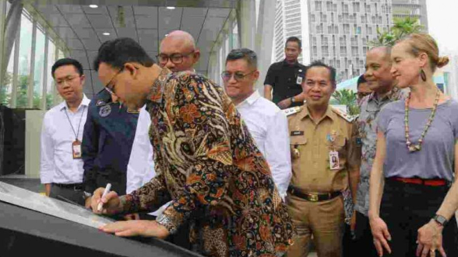 Gubernur DKI Jakarta Anies Baswedan meresmikan kawaran terintegrasi Dukuh Atas.
