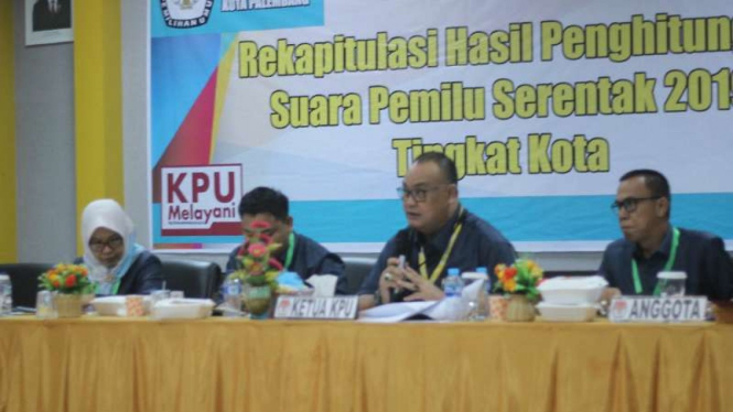 Rekapitulasi KPU suara Pilpres di Palembang.