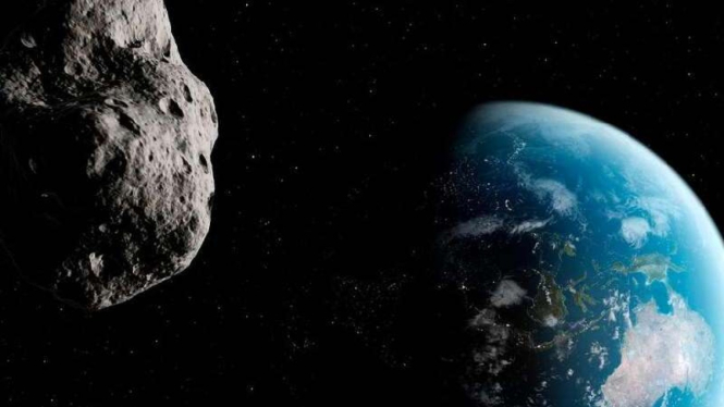 Ilustrasi Asteroid mendekati Bumi.