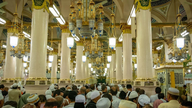 Raudhatun Jannah/Raudhah (Jardim do Paraíso) em Masjid Nabawi