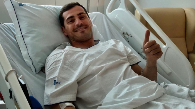 Iker Casillas saat dirawat di RS