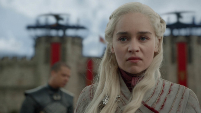 Daenerys Targaryen (Emilia Clarke) dalam Game of Thrones Season 8.