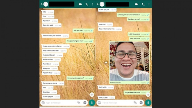 Percakapan WhatsApp ojek online dengan customer