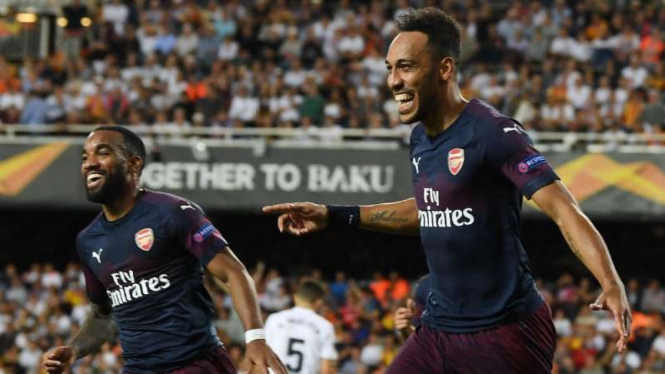 Striker Arsenal, Pierre Emerick-Aubameyang dan Alexandre Lacazette.