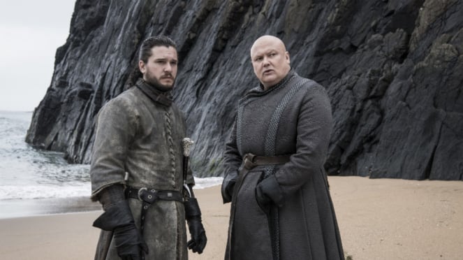 Jon Snow dan Lord Varys di Game of Thrones Season 8.