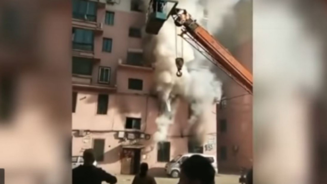 Kabakaran apartemen di Provinsi Liaoning, China