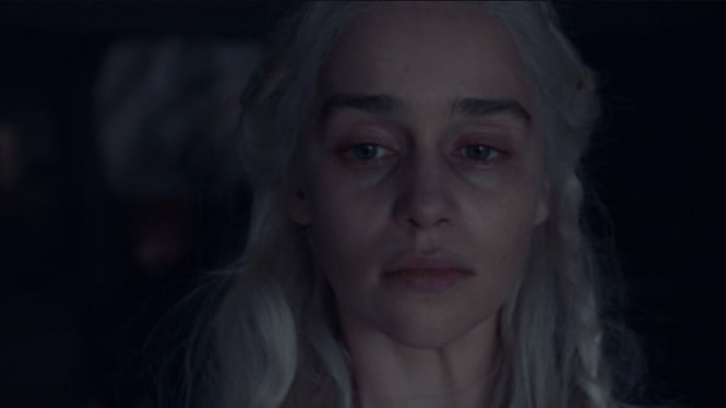 Daenerys Targaryen (Emilia Clarke) dalam Game of Thrones Season 8.