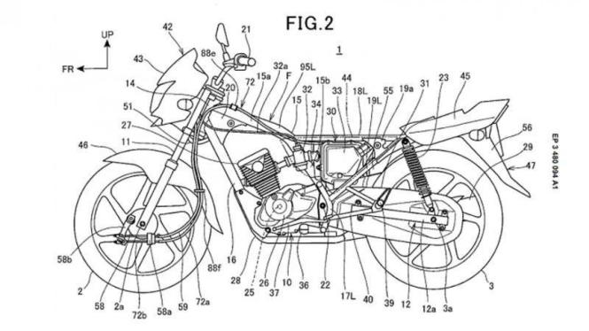 Gambar motor baru Honda yang didaftarkan hak patennya