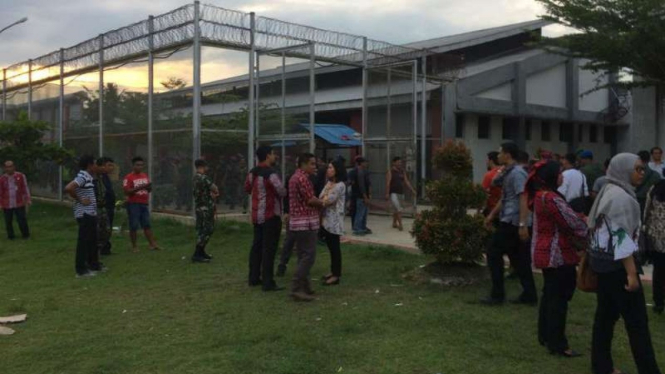 Suasana di sekitar Lapas Narkotika Langkat di Sumatera Utara, Kamis, 15 Mei 2019