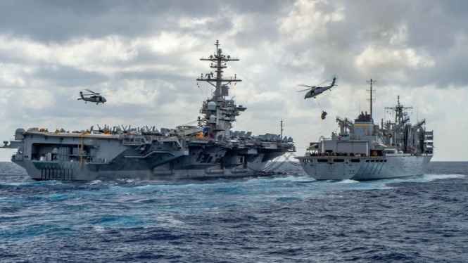 AS mengerahkan gugus tugas kapal induk USS Abraham Lincoln ke kawasan Teluk. - AFP