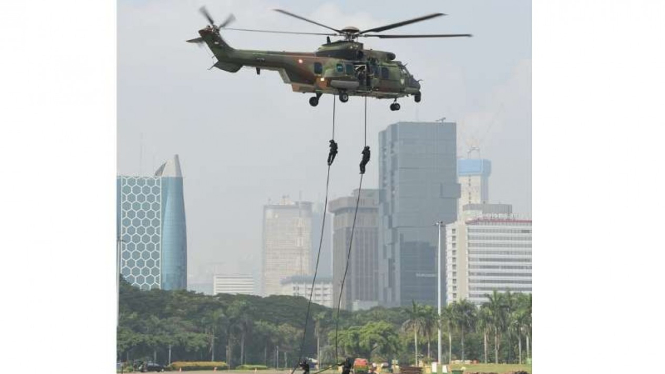 TNI menggelar latihan pengamanan tahap penghitungan suara Pemilu 2019