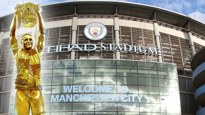 Manchester City Bangun Patung kompany Di Etihad Stadium