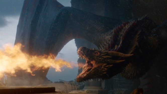 Drogon membakar Iron Throne di final episode.s