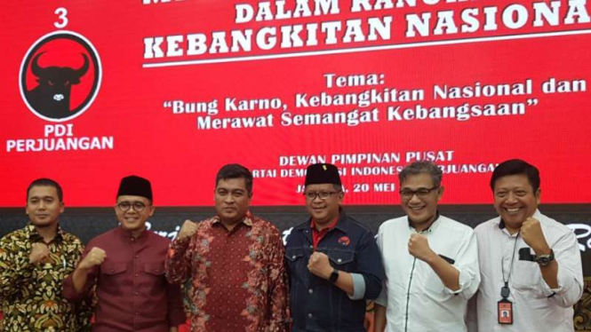 Sejumlah elite PDIP dalam acara Mimbar Kebangsaan di Jakarta.