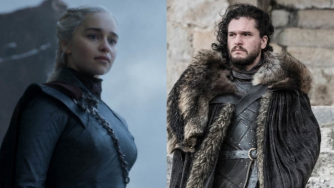 Jon Snow dan Daenerys Targaryen di Game of Thrones Season 8.