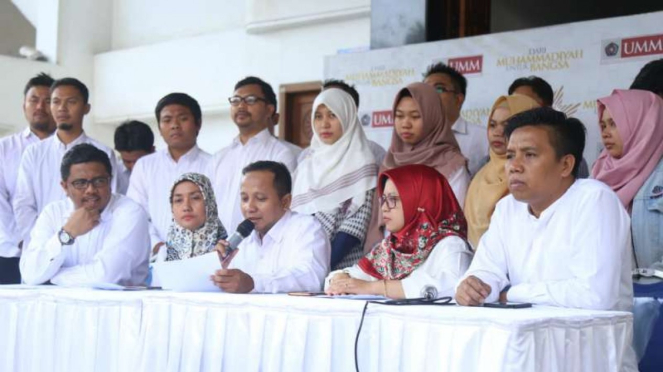 Sejumlah pegiat Cendekiawan Muda Muhammadiyah menggelar Seruan Kebangsaan di kam