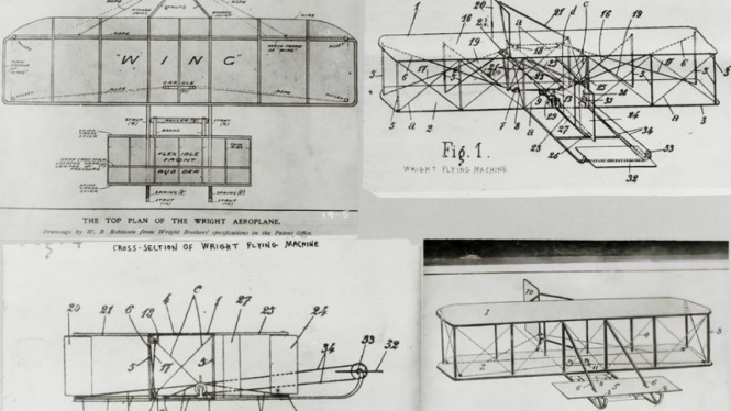 Sketsa mesin terbang Wright bersaudara