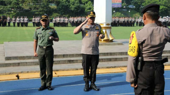 Apel personel gabungan untuk amankan Istana Bogor, Selasa, 21 Mei 2019.