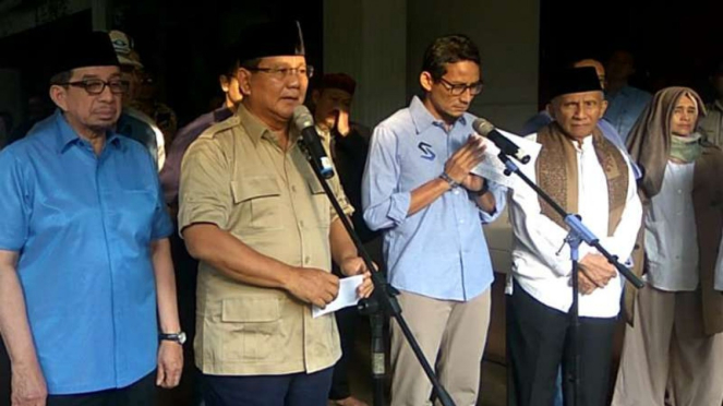 Calon presiden nomor urut 02 Prabowo Subianto di Jakarta, Rabu, 22 Mei 2019.