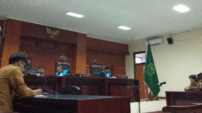 Sidang putusan sela mantan polisi penyuka sejeni di Pengadilan Tata Usaha Negara Semarang, Jawa Tengah, Kamis, 23 Mei 2019.