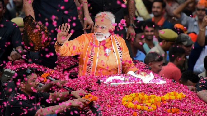 Narendra Modi: merupakan peraih suara utama untuk Partai Bharatiya Janata atau BJP - Getty Images