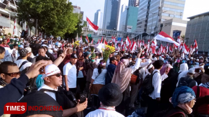 Mass Aksi 22 Mei didepan gedung Bawaslu RI (FOTO: Rizki Amana/TIMES Indonesia)