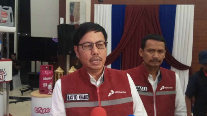 Direktur Pemasaran Ritel Pertamina Mas'ud Khamid di Jakarta, Senin, 27 Mei 2019.
