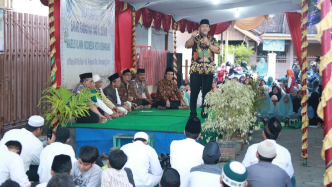 Hendrar Prihadi saat menghadiri acara silaturahmi Safari Ramadan MUI.