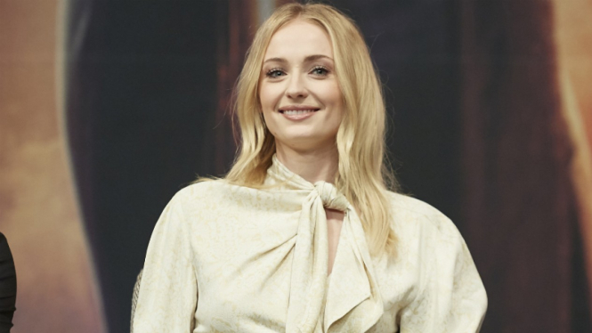 Sophie Turner di konferensi pers Dark Phoenix di Seoul, Korea Selatan.