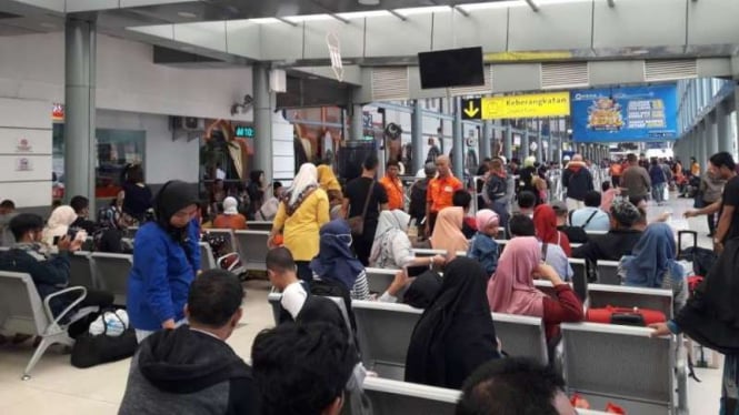 Suasana di Stasiun Pasar Senen, pada Senin, 3 Juni 2019/Ilustrasi.