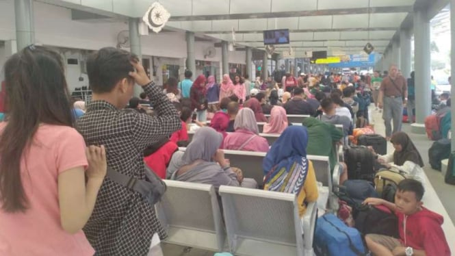 Situasi mudik Lebaran di Stasiun Pasar Senen, Selasa 4 Juni 2019