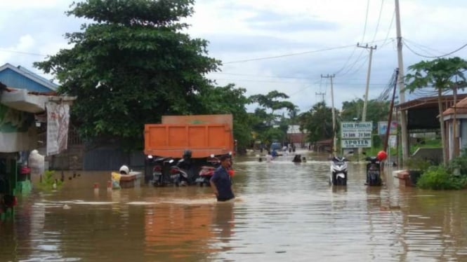 Sejumlah wilayah di Kota Bontang, Kalimantan Timur, terendam banjir sejak Senin, 3 Juni 2019.