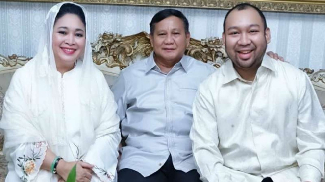 Prabowo Subianto bersama Titiek Soeharto, dan anak mereka Didit Prabowo