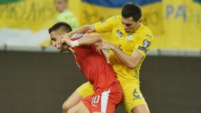 Laga kualifikasi Piala Eropa 2020 antara Ukraina kontra Serbia