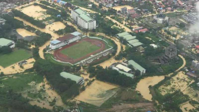 Sebagian besar wilayah Kota Samarinda tergenang banjir