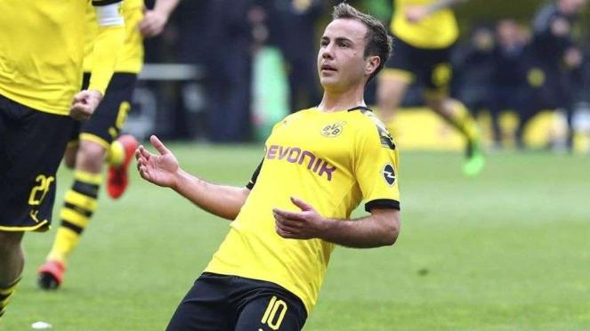 Gelandang Borussia Dortmund, Mario Goetze.
