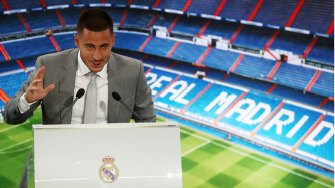 Sesi perkenalan Eden Hazard, pemain baru Real Madrid