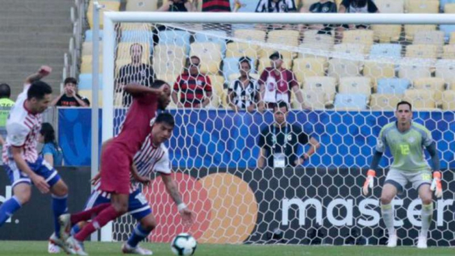 Duel Paraguay vs Qatar di Copa America 2019.