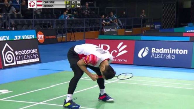 Jonatan Christie saat juarai Australian Open 2019.