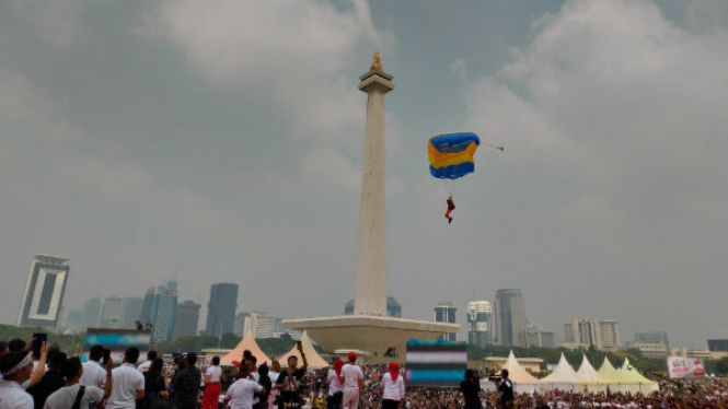 Terjun Payung monas. (foto ilustrasi).