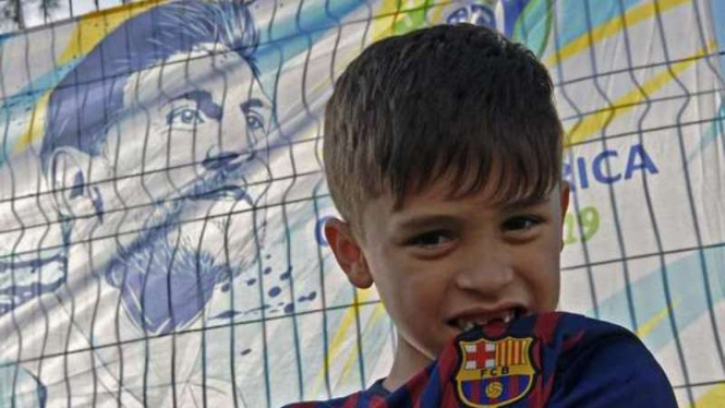 Lionel Messi Maier dos Santos, bocah berusia 6 tahun pendukung Timnas Brasil