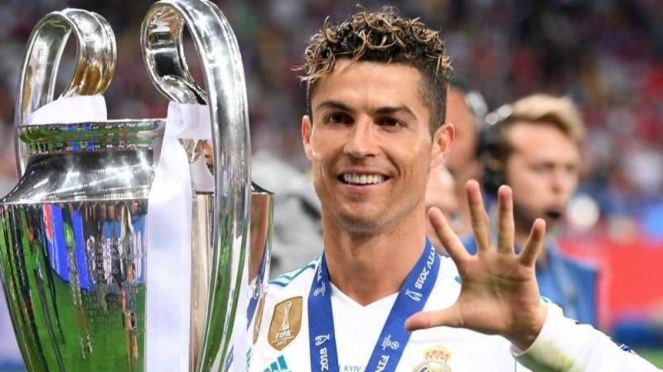 Cristiano Ronaldo saat membawa Real Madrid juara Liga Champions 2017/2018