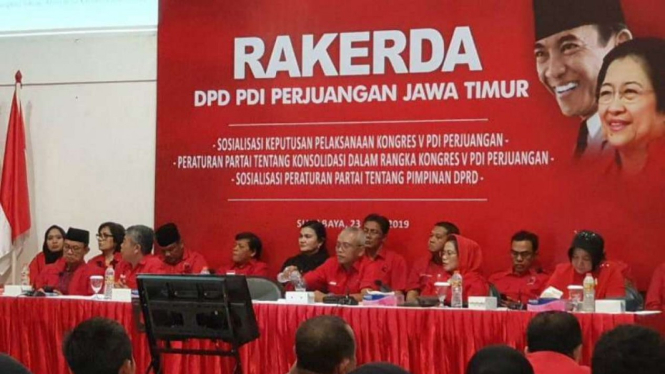 Suasana Rakerda DPD PDI Perjuangan Jawa Timur.