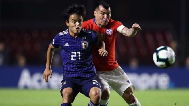 Duel Timnas Jepang vs Chile di Copa America 2019.