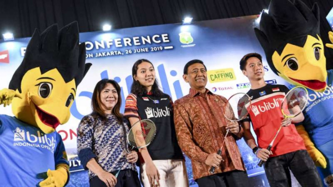 Konferensi pers Indonesia Open 2019.