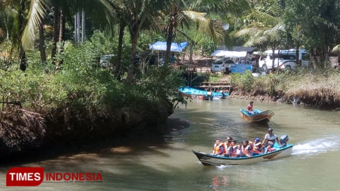 Sungai Cokel atau Kali Cokel Kabupaten Pacitan. (foto: Evita Mukharomah/TIMES Indonesia)