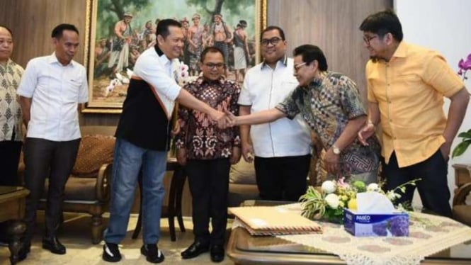 Bamsoet saat terima dukungan dari pimpinan enam wilayah Golkar DKI.