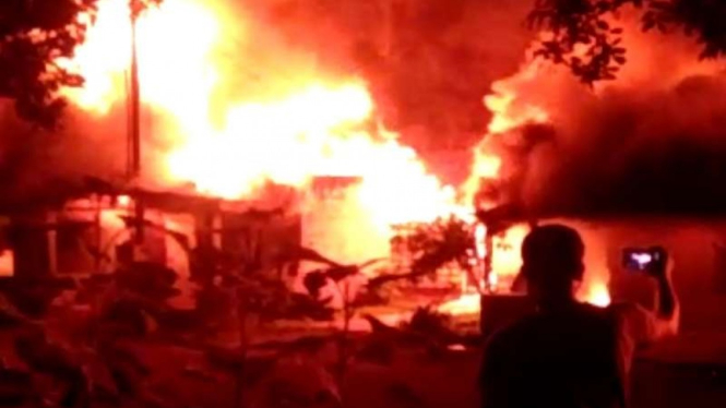 Kebakaran perumahan di Binjai Sumatera Utara 